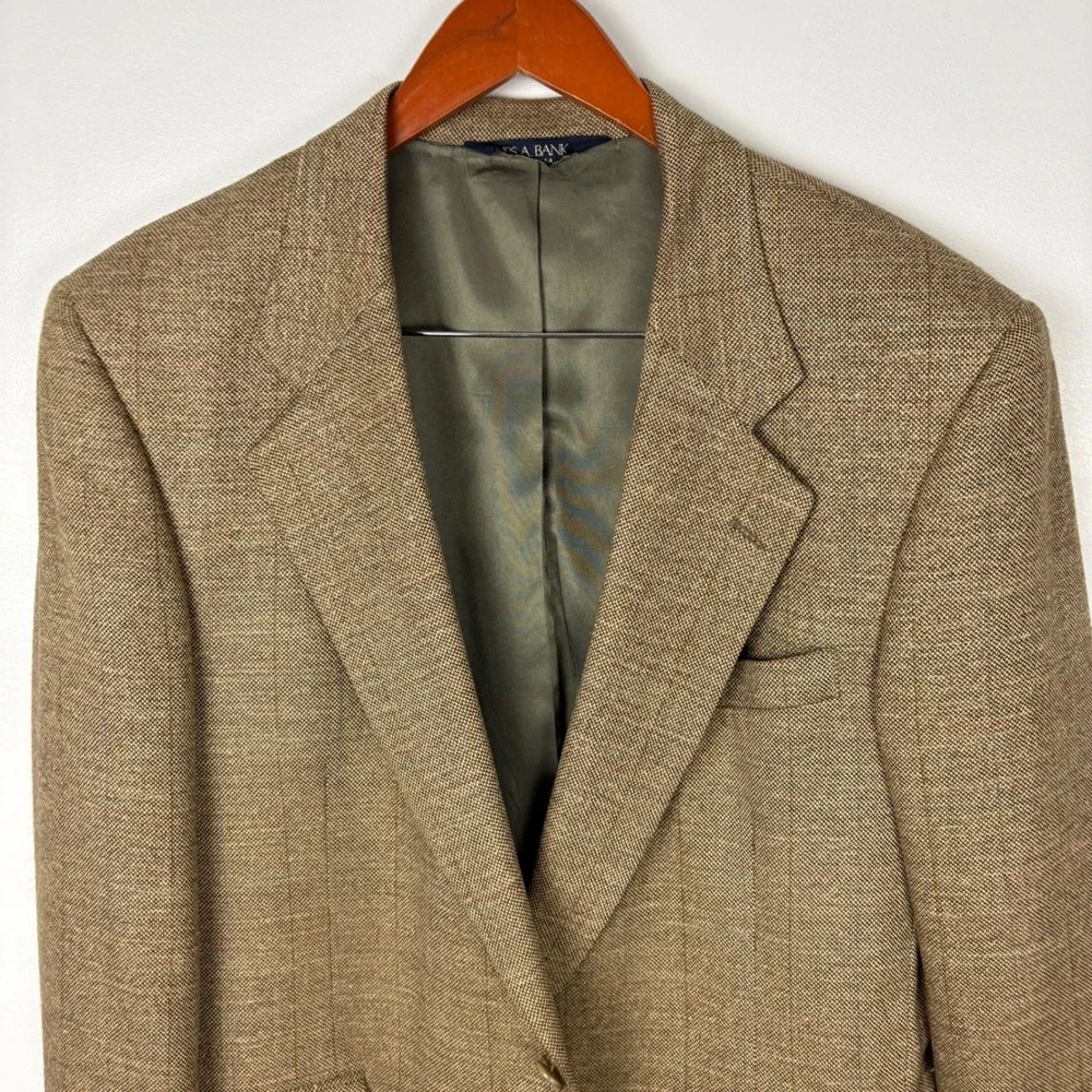 Jos. A. Bank Executive Collection Brown Wool Blend Blazer Jacket - Size 43 R